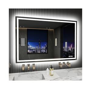 LED Bathroom Mirror 32x48 Inch Anti-Fog Bathroom Mirror with Lights, Wall Mounted Lighted Vanity Mirrors, Dimmable, Backlit + Front Lit, Smart Bathroom Vanity Mirror with 3 Colors Temperature