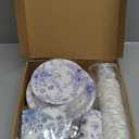 Dandat 250 Pcs Blue Floral Paper Plates and Napkins Blue Bridal Shower Tea Party Decorations Blues White Floral Tableware Set for 50 Guests Disposable Plates Napkins Cups Wedding Baby Bridal Shower