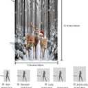 JAWO Winter Shower Curtain Snow Forest Woodland Deer Rustic Farmhouse Wildlife Cabin Nature Scenery Waterproof Polyester Fabric Christmas Shower Curtains 72x72 Inch (Grey)
