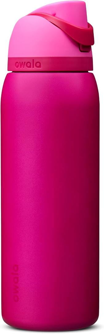 Owala FreeSip Insulated Stainless Steel Water Bottle with Straw, BPA-Free Sports Water Bottle, Great for Travel, 40 Oz, Read My Lips