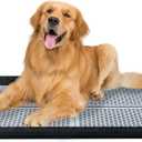 HQ4us Dog Pee Pad Holder Tray with Grate 4534, Large Dog Litter Box Toilet, Puppy Pee Pad Holder, Less Mess, Potty Indoor Outdoor for Balcony