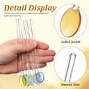 2 x DOITOOL Colorful Glass Spoons for Coffee Stirring, 6Pcs Borosilicate Rod Reusable Teaspoons for Tea Espresso Cocktails, Long Handle Swizzle Stick for Hot Cold Drink, 5.5 Inch Mixing Utensil