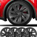 Model y Wheel Covers 19 inch, 19" Wheel Center Hub Cap Kit Compatible with Tesla Model Y Juniper Matte Black (19 inch Model y Juniper)