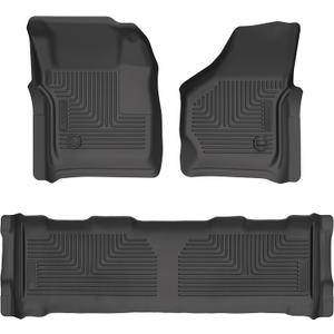 Husky Liners Weatherbeater Floor Mats | Fits 1999-2007 Ford F-250 & 350 Super Duty, Crew CAB ONLY | Front & 2nd Row, 3-pc Black - 93631