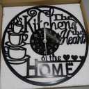 KingLive 12 Inch Kitchen Clocks Vinyl Record Clock, Creative Kitchen Home Decor, Coffee Wall Decor Theme for Restaurant Caf, Gift for Women Wives(Black Coffee Cup) (New)
