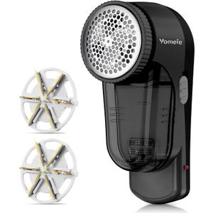 Fabric Shaver, Rechargeable Sweater Shaver, Lint Shaver with 6-Leaf Blades, Electric Lint Remover for Clothes & Furniture, Couch Pilling Remover Depiller for Removing Fuzz, Lint, Pills, Bobbles (Black)