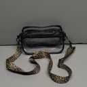 Clear Bag For Stadium Events, Clear Purse Stadium Crossbody Bag (Black-leopardprint Strap)