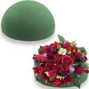 TS-MAYKA 2 Pcs Floral Foam Half Balls 5.5"W x 2.76"H, Green Round Styrofoam Half Sphere for Fresh and Artificial Flower Arrangements, Dry Wet Flower Foam Blocks for Craft, Party, Home Decor (5.51″)