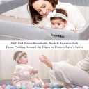 Foldable Baby Playpen 50"50", Out-of-the-Box Ready Playpen for Babies and Toddlers, Portable Play Yard with Breathable Mesh & ASTM F406 Certified(Light Grey)