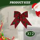 12 Pcs Bows 6 Inch, Christmas Tree Decorations Xmas Garland Ties, Gift Package Party Wedding Bow Ornaments (Red)