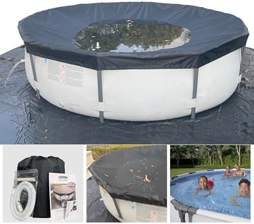 16 Ft Winter Pool Cover Above Ground Pool Cover, Easy Installation Round Pool Cover Protector, Round Hot Tub Cover Ideal for hydrophilic and Dustproof Trampoline Cover (Black)