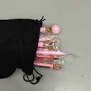 Janmini 9 Pcs Ballpoint Pens Set Metal Crystal Diamond Glitter Pens for Journaling Black Ink Pretty Cute Things Fancy Stationery Gifts for Women Girls Birthday Home Office Desk(Pink)