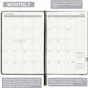2026 Planner - Planner 2026, 12-Months 2026 Planner Weekly and Monthly, Jan. 2026 - Dec. 2026, 5.75" x 8.25", Saffiano Leather with Thick Paper, Back Pocket with Notes Pages (Dark Black C)