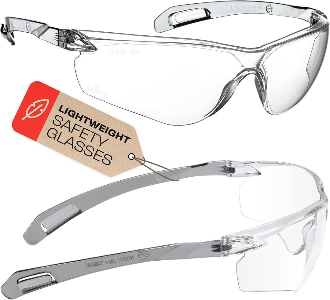 NoCry ANSI Z87.1 Safety Glasses with Scratch Resistant Coating - Anti Fog Safety Glasses, Clear Safety Eyewear for Men, 100% UV Resistant Eye Protection Glasses - Suitable for Indoor or Outdoor Use