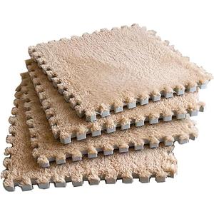 12pcs 0.6in Thick Interlocking Carpet Squares Puzzle Mat EVA Foam Area Tiled Rug for Baby Play Soft Mats (Khaki, 11.8in)