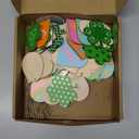 St. Patricks Day Ornaments, 48 Pcs Wooden Ornaments for St Patricks Easter Tree, St Patricks Hanging Ornaments with Twine for Small Tabletop Trees, Tiered Trays, Walls (Modern)