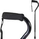 DMI Walking Cane and Walking Stick for Adult Men and Women, FSA Eligible, Lightweight and Adjustable from 30-39 Inches, Supports up to 250 Pounds with Ergonomic Hand Grip and Wrist Strap, Black