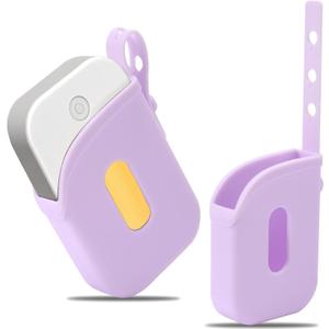 2 x Silicone Case Compatible with Touchland Hand Sanitizer Spray 1 fl oz, Protective Holder for Hand Sanitizer Spray Keychain Cover Accessory (Purple)