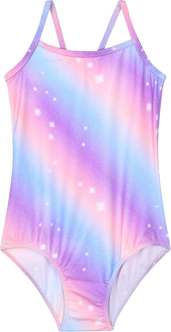 MFAVIP Girls Bathing Suits 2 Piece Tankini Set-Adjustable Straps Swim Top & Drawstring Shorts, Athletic Bathing Suit, Size 12-14 Years