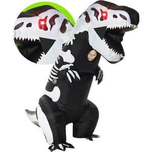 Morph Inflatable LED Trex Costume Kids, Inflatable Dinosaur Costume Kids, Blow Up Dinosaur Costume Kid