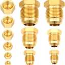 MorningRo 6 Pcs Brass Flare Plug SAE 45 Degree Flare Tube Fitting Seal Plugs 6 Pcs Brass Cap Assortment Kits for 1/4" 5/16" 3/8" 1/2" 5/8" 3/4" Tube OD 6 Sizes Set
