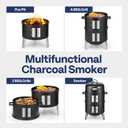 VIVOHOME 3-in-1 Vertical Charcoal Smoker, BBQ Smoker Grill with Built-in Thermometer, Air Vent, and 2 Access Doors, Idea for Parties, Backyard, Barbecues