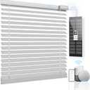 Motorized Blinds with Remote Control, Blackout Smart Blinds for Windows, Horizontal Window Electric Blinds CordlessSolar Powered Blinds Custom Automatic Blinds White 23" Wx64 H