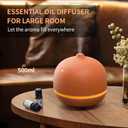 Stone Diffusers for Essential Oils Large Room,500ml Handmade Ceramic Diffuser with 4 Timer & 10 Ambient Light Settings for Home Office (Terracotta)