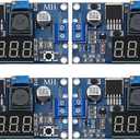 4 Pieces Adjustable LM2596S DC-DC Buck Converter Reduced Voltage Regulator Power Module 36V 24V 12V to 5V 2A Voltage Stabilizer with Digital Voltmeter Display