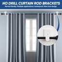 2 x 5/8" No Drill Curtain Rod Brackets for Poles Upgrade Adhesive Renter Friendly Nail Free Curtain Rod Hooks No Drilling Curtain Rod Holders Self Adhesive Curtain Rod Hooks Up to 25 lb (2Pcs White)