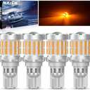 NATGIC 921 W16W Led Bulbs Canbus Error Free for Side Marker Lights,912 T15 Amber Turn Signal Blinker Lights,Yellow 921 Replacement Bulbs for Parking Lights,Outside Ligh,Turn Signal,2000Lm 3000K(4 PCS)
