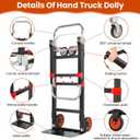 3-in-1 Convertible Hand Truck, Heavy Duty 600LBS Folding Dolly Cart
