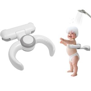 Baby Shower Stand, No-Drill Bath Support with Strong Suction Cups, Adjustable Foldable Baby Bath Helper for Toddler Standing Assist, Ideal Gift for Infants 6-36 Months