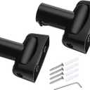 Kokone Shower Curtain Rod Bracket Set of 2 Adjustable 180 Rotation Bracket for Curved Shower Curtains Rod Sturdy Zinc Alloy Wall Mounted Shower Curtain Rod Holder for Bathroom,Wardrobe,Kitchen,Black