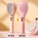 Self Cleaning Hair brush Retractable Hair Brush For women,Airbag Massage Combs for Thick Hair Long Hair (Off-white)