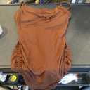 Popilush Corset Dress - Summer Club Outfits for Women Built in Bra Shapewear Drawstring Adjustable Ruched Mini Dresses, S, Brown