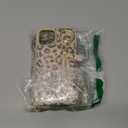 for iPhone 12 Case with Card Holder for Women, for iPhone 12 pro Phone Case Wallet with Strap Credit Card Slots Crossbody with Kickstand Zipper Case - Rice Leopard