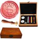 Christmas Santa Claus Sealing Wax Seal Stamp Kit Melting Spoon Wax Stick Candle Wood Gift Box Set Wedding Invitation Embellishment Christmas Card Gift Wrap Package Wax Seal Sealing Stamp Set