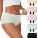 YESWEL Incontinence Underwear For Women, Reusable Washable Leak-proof Lightweight Briefs for Postpartum, Bladder Leak, 5 Pack (Multicolor01, X-Large)