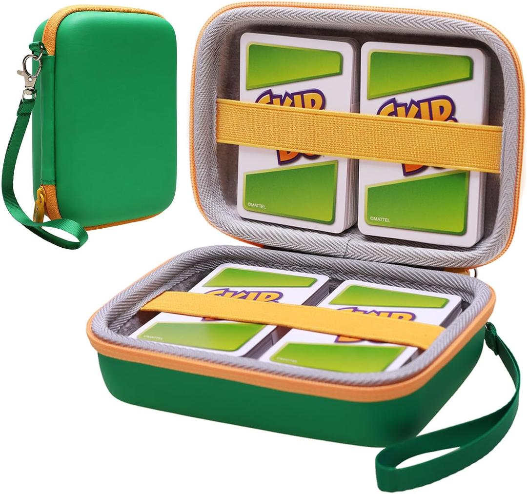 LTGEM EVA Hard Case for Playing Card Game, Phase 10/UNO Card Game, Protective Carrying Storage Case Hold up to 300+ Cards - Green (Case Only)
