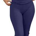 ANRABESS Lounge Sets for Women 2 Piece Foldover Yoga Flare Leggings Pants Crop Tops Casual Y2K Outfits Matching Tracksuit Set (Blue, L)