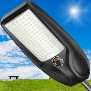 Solar Street Lights Outdoor 6000W Solar Parking Lot Lights, 350000 Lumen Street Light with Motion Sensor LED Wide Angle Lamp Waterproof IP67 Commercial Lighting for Yard