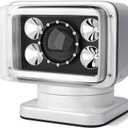 Remote Spotlight for Truck, Magnetic and IP68 Waterproof Marine Search Lights, Auto-Reset 360 Rotating Remote Spotlight for Boats Fire Truck Offroad Pickup and Car - White (White-70W LED)