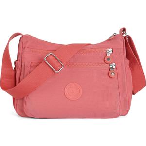 Crossbody Bags for Women Waterproof Tote Bag Casual Nylon Purse Handbag RFID Lightweight Messenger Bag (Organge)