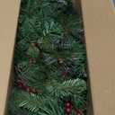 9 Feet Christmas Garland - Christmas Decorations - Carolina Pine Garland for Table, Fireplace, Mantle, Wall, Indoor Outdoor - Green Garland for Christmas Decorations - Free LED String Lights