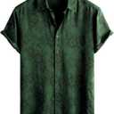 JOTOOK Mens Hawaiian Shirt Short Sleeve Button Down Tropical Shirts Casual Floral Summer Beach Shirt, XL