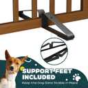 Semiocthome Dog Gate Indoor 2-Panel Freestanding Puppy Gates for The House with 2 Metal Stands 24" H Folding Wood Pet Gate for Stairs Doorway, Fully Assembled Safety Fence - Walnut