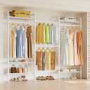 Higeego W3 Wall Mounted Clothes Rack, Industrial Pipe Clothing Rack, White