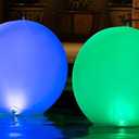 Solar Floating Pool Lights - Pack of 2 Solar Powered Color Changing 14-inch Balls - Float or Hang in Pool Garden Backyard Pond Party Decorations - Inflatable Wateproof (Multiple)