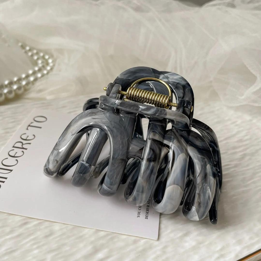 Octopus Hair Claw Clips for Thick, Long, Wavy, Curly Hair - French Large Big Clips, Strong Hold Non-Slip Grip, Tortoise Shell Accessories for Women 